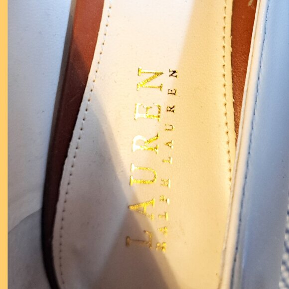 Ralph Lauren White and Tan Heels - Picture 3 of 5